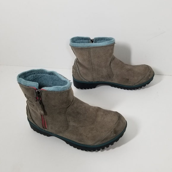 Sorel Meadow Gray Suede Leather Waterproof Insulated Zip Ankle Boots Women Sz 7 - Picture 4 of 6